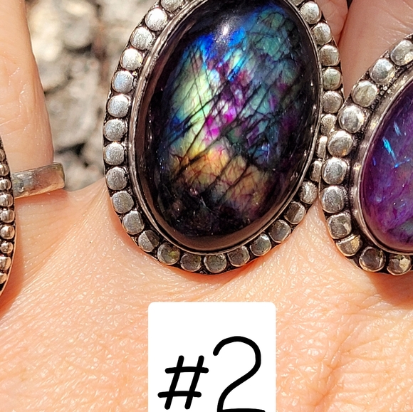 Pick Your Purple Labradorite .925 Ring for 2 rings  👈 - Picture 7 of 10